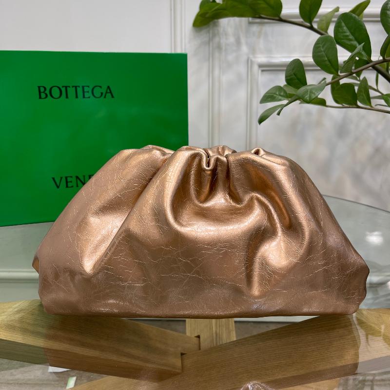 Bottega Veneta Clutches Bags 698895 Oil Wax Skin Gold Buckle Rose Gold